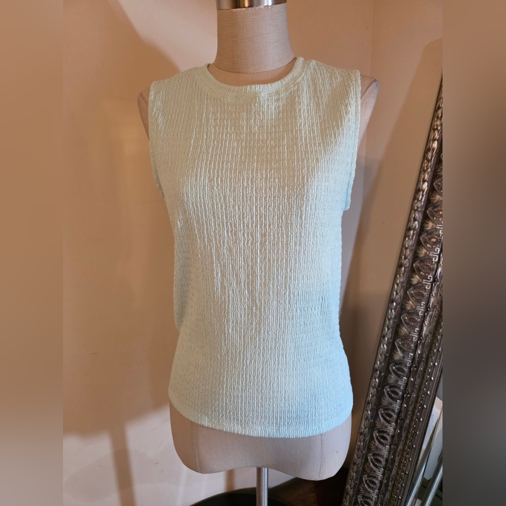 Big Waterblue Sky - Sleeveless Textured Top in Seafoam Green. Sz Med. EUC!